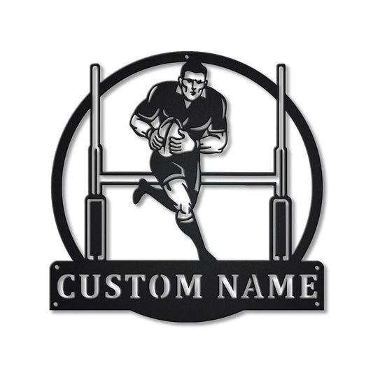 Personalized Rugby Union Sport Metal Sign Art, Custom Rugby Union Sport Metal Sign, Skeleton Rugby Gift - metal sign