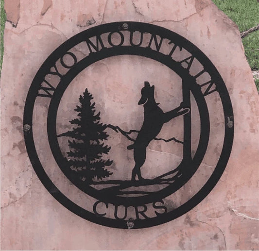Treeing Coonhound Dog Sign Cut Metal Sign Metal House Sign - 8 inches - metal sign