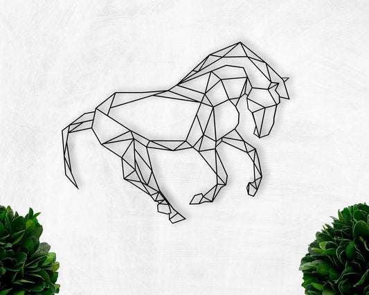 Geometric Horse Horse Art Nursery Art Kids Room Art Cowboy Nursery - 8 inches - metal sign