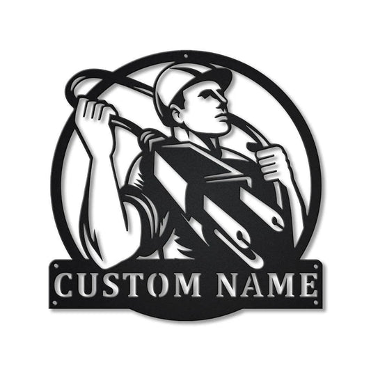 Personalized Lineman Monogram Metal Sign Art V2, Custom Lineman Monogram Metal Sign, Lineman Gifts, Job - metal sign
