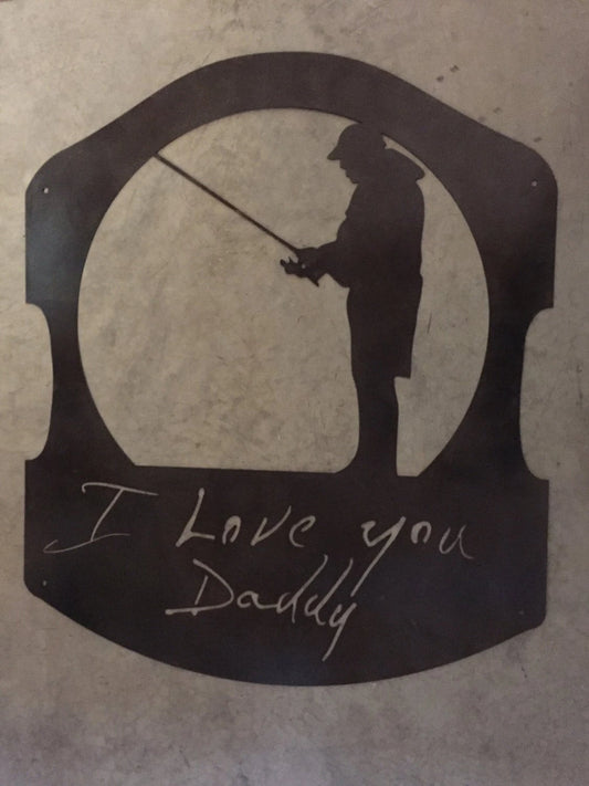 Metal Fisherman Sign Fisherman Sign Customizedyour Name Or Inscription Metal House Sign - 8 inches - metal sign