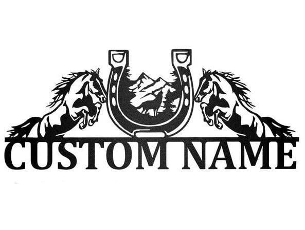 Metal Horse Sign With Name For Horse Riders And Lovers Cut Metal Sign