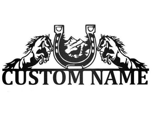 Metal Horse Sign With Name For Horse Riders And Lovers Cut Metal Sign - 8 inches - metal sign
