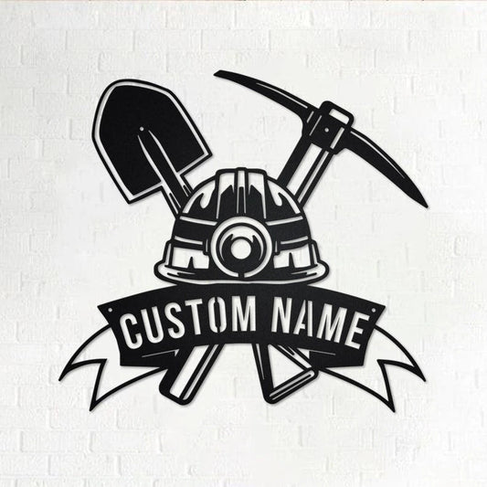 Custom Mining Tools Personalized Miner Name Sign Decoration For Room Mining Metal Custom Coal Miner - 8 inches - metal sign