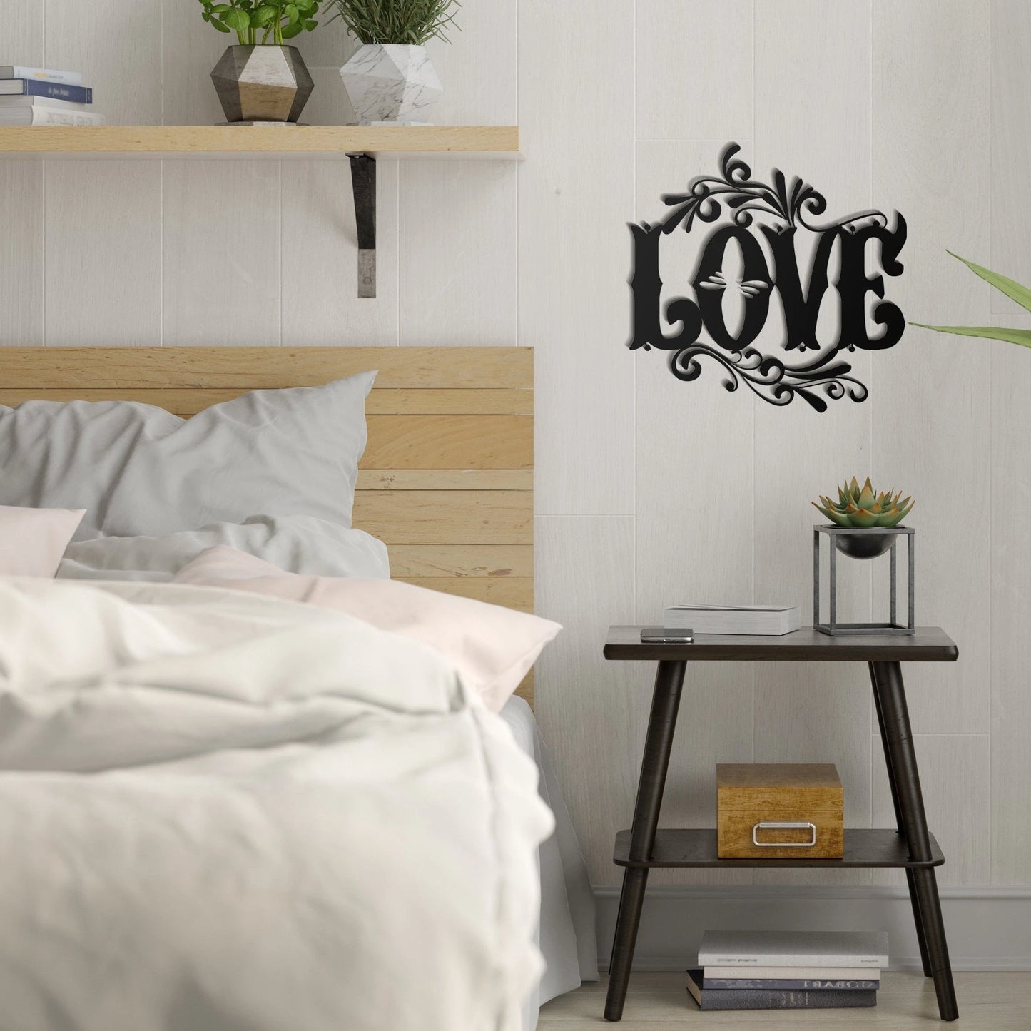 Love With Flourishes Metal Wall Decor Love Metal Sign For Home Housewarming Gift Living Room Decor