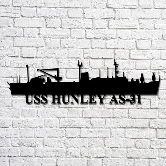 Uss Hunley As31 Navy Ship Metal Art, Custom Us Navy Ship Cut Metal Sign, Gift For Navy Veteran, Navy - metal sign
