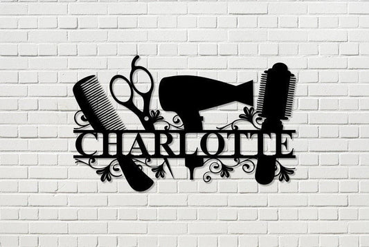 Custom Hair Stylist Gift Personalized Metal Sign - 8 inches - metal sign