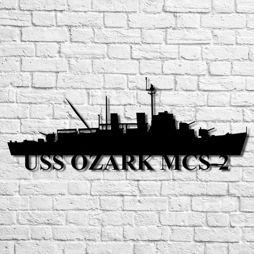 Uss Ozark Mcs2 Navy Ship Metal Art, Gift For Navy Veteran, Navy Ships Silhouette Metal Art, Navy Home Decor Laser Cut Metal Signs Custom Gift Ideas
