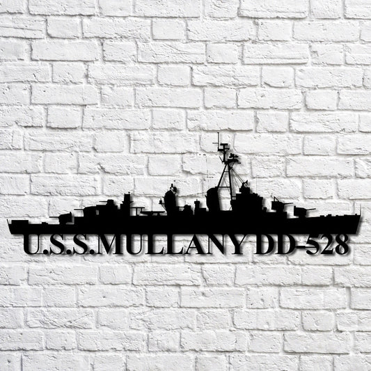 U.s.s.mullany Dd528 Navy Ship Metal Art, Custom Us Navy Ship Cut Metal Sign, Gift For Navy Veteran, Navy - metal sign