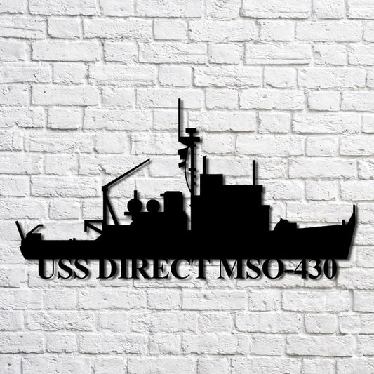 Uss Direct Mso430 Navy Ship Metal Art, Custom Us Navy Ship Cut Metal Sign, Gift For Navy Veteran, Navy - metal sign