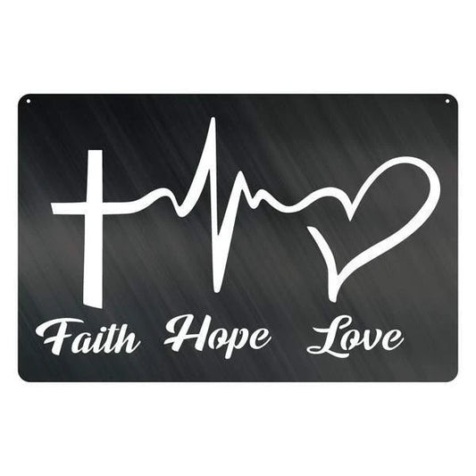 Faith Hope Love Customized Metal Signs, Custom Metal Sign, Custom Signs, Metal Sign, Metal Laser Cut Metal Signs Custom Gift Ideas - 8 inches - metal sign