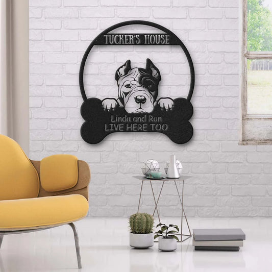 Pitbull's House Dog Lovers Personalized Metal Sign Laser Cut Metal Signs Custom Gift Ideas - metal sign