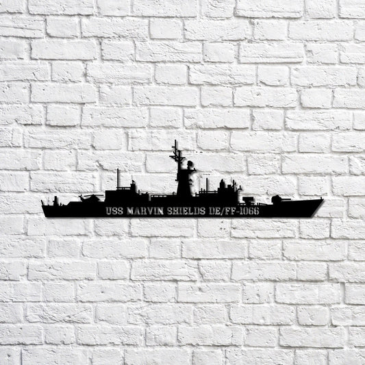 Uss Marvin Shields De1066 Ff1066 Navy Ship Metal Sign, Memory Wall Metal Sign Gift For Navy Veteran, Navy - metal sign