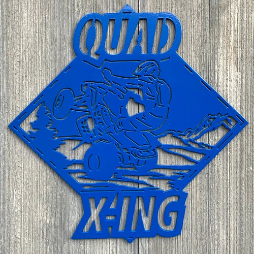 Quad Xing Metal Sign Cutout Cut Metal Sign Wall Metal Art