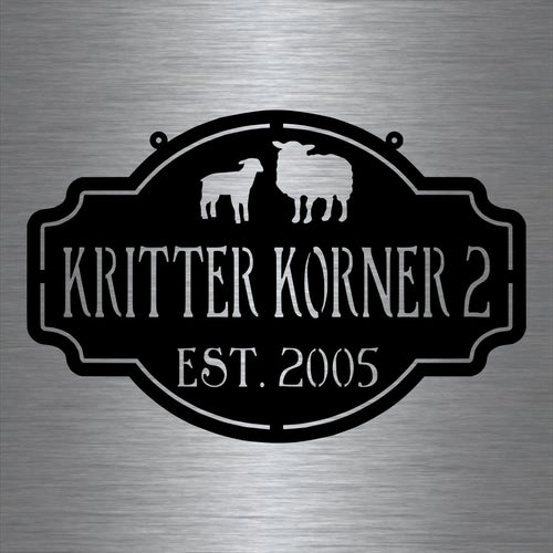 Metal Farm Sign , Sheep And Lamb Personalized Family Name Metal Sign Housewarming Gift Wedding Gift Personalized Gift Laser Cut Metal Signs Custom Gift Ideas