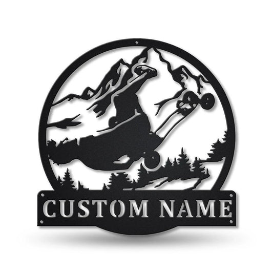 Personalized Mountainboarding Monogram Metal Sign Art, Custom Mountainboarding Metal Sign, Hobbie Gifts - metal sign