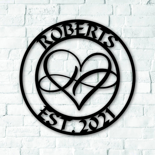 Custom Infinity Love Metal Family Sign, Personalized Metal Wall Decor, Infinity Sign Wall Art - wedding detail