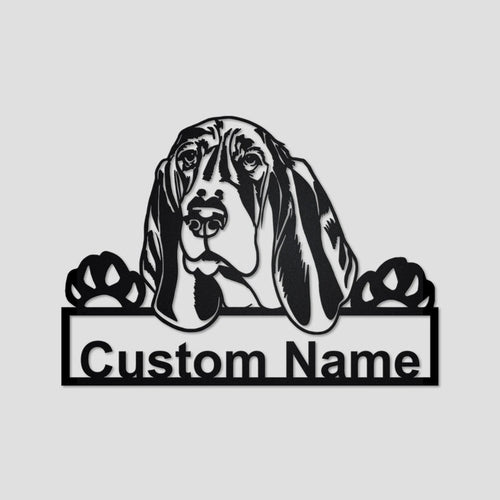 Personalized Custom Basset Hound Metal Sign for Dog Lover Custom Name