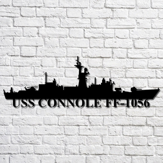 Uss Connole Ff1056 Navy Ship Metal Art, Custom Us Navy Ship Cut Metal Sign, Gift For Navy Veteran, Navy - metal sign