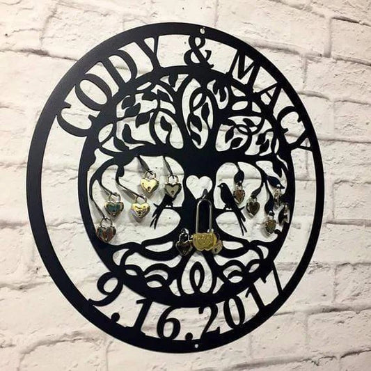 Love Locks Tree Of Life Ceremony Sign, Cut Metal Sign, Metal Wall Art, Metal House Sign Laser Cut Metal Signs Custom Gift Ideas - 8 inches - metal sign