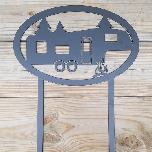 Fifth Wheel Rv Camper Metal Sign Ground Staked Camping Sign - 8 inches - metal sign