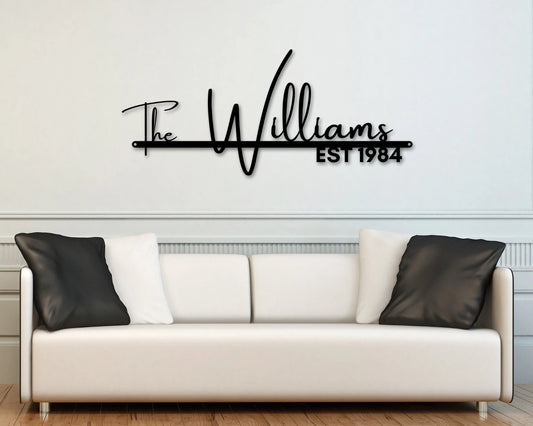 Christmas Gift, Personalized Family Name Sign, Metal Last Name Sign, Personalized Metal Name Sign - metal sign