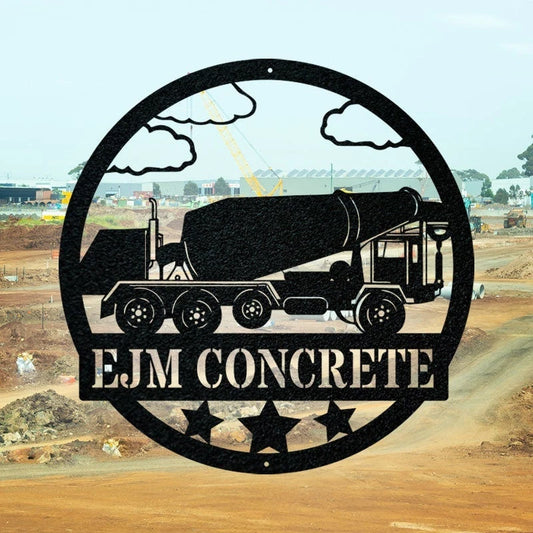 Construction Collection Concrete Mixer Customized Sign - 8 inches - metal sign
