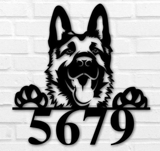 Custom German Shepherd Dog Metal Sign, Personalized Dog Name Sign, Dog Metal Wall Art, Custom Dog Decor - metal sign