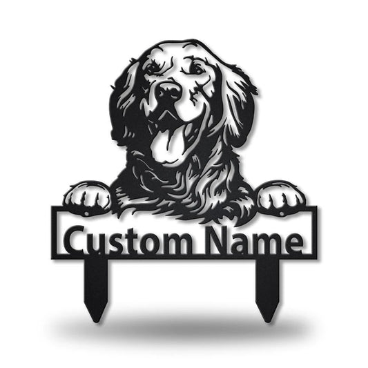 Personalized Golden Retriever Metal Yard Art, Golden Retriever Metal Yard Art, Golden Retriever Gifts - metal sign