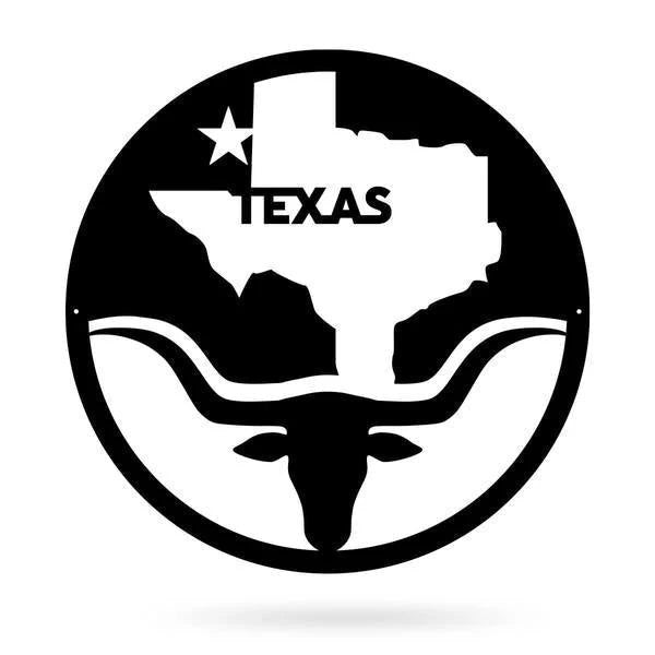 Lone Star Longhorn Cut Metal Sign Metal House Sign