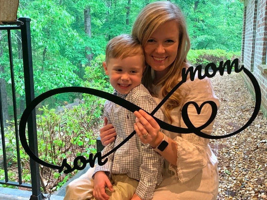 Metal Infinity Sign Mom and Son Sign Mom and Daughter Sign Mothers Day Gift Mom Signs for Mothers Day Mom Gift from Son from Daughter - 8 inches - metal sign