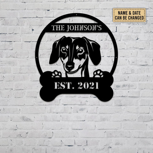 Personalized Dachshund Metal Sign, Dog House Metal Sign, Dog Lover Gift, Dachshund Gift, Dog Welcome - metal sign