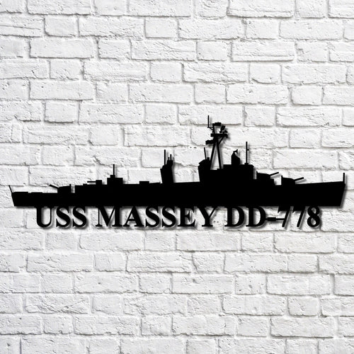 Uss Massey Dd778 V2 Navy Ship Metal Art, Custom Us Navy Ship Cut Metal Sign, Gift For Navy Veteran, Navy Ships Silhouette Metal Art, Navy Home Decor Laser Cut Metal Signs Custom Gift Ideas