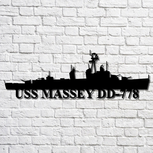 Uss Massey Dd778 V2 Navy Ship Metal Art, Custom Us Navy Ship Cut Metal Sign, Gift For Navy Veteran, Navy - metal sign