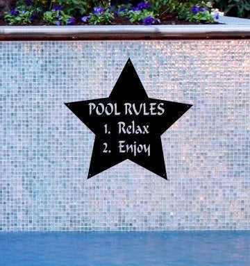 Metal Swimming Pool Sign Pool Rules Metal Wall Decor