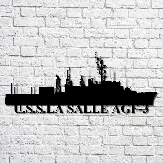 U.s.s.la Salle Agf3 Navy Ship Metal Art, Custom Us Navy Ship Cut Metal Sign, Gift For Navy Veteran, Navy - metal sign