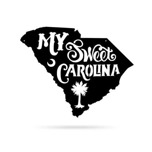 Sweet Carolina Sign Cut Metal Sign Metal House Sign - 8 inches - metal sign