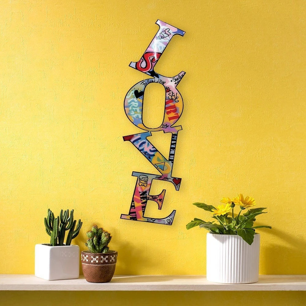 Love Letters Graffiti Metal Sign Graffiti Style Metal Wall Sign Rooms Decor Decor Housewarming Gift Gift For Her Best Seller
