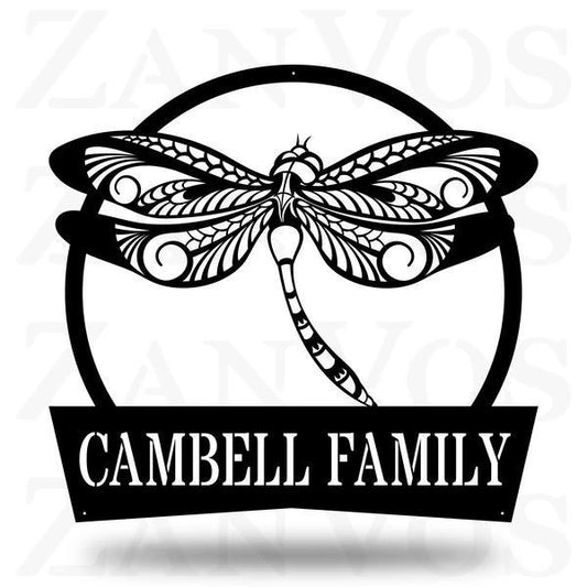 Dragonfly Monogram Customized Metal Signs, Custom Metal Sign, Custom Signs, Metal Sign Laser Cut Metal Signs Custom Gift Ideas - 8 inches - metal sign