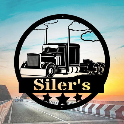 Construction Collection Big Rig Trucker 18 Wheeler Diesel Metal Sign Art Wall Decor Trucking Company