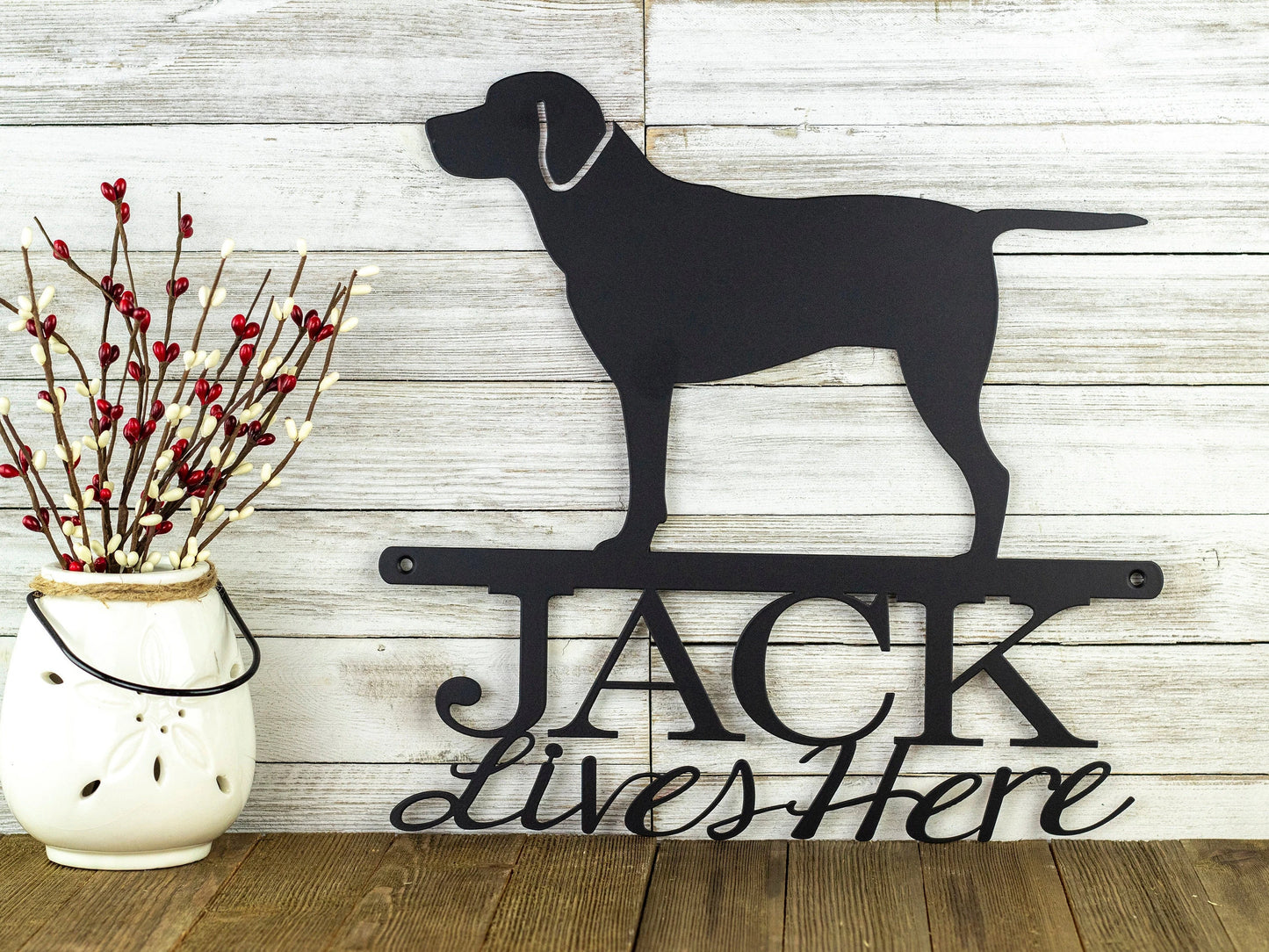 Labrador Retriever Custom Metal Sign, Outdoor Metal Wall Art, Metal Signs Personalized, Dog Sign, Laser Cut Sign, Matte Black Shown, Laser Cut Metal Signs Custom Gift Ideas