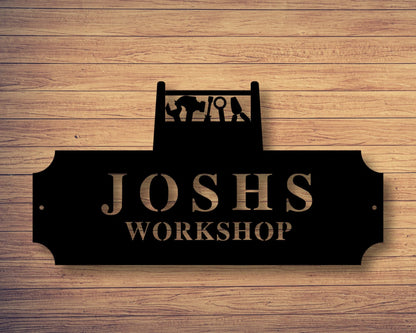 Personalized Fathers Day Gift, Personalized Gift For Him, Husband Gift, Custom Garage Sign, Metal Shop Sign, Metal Works, Laser Cut Metal Signs Custom Gift Ideas