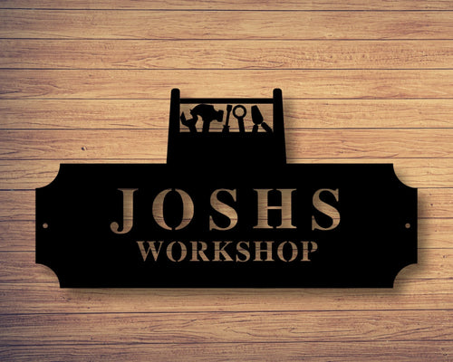 Personalized Fathers Day Gift, Personalized Gift For Him, Husband Gift, Custom Garage Sign, Metal Shop Sign, Metal Works, Laser Cut Metal Signs Custom Gift Ideas