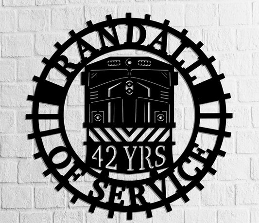 Train Sign, Retired Train Engineer, Personalized Train Sign, Gift Retirement, Metal Sign, Art, Rail - metal sign