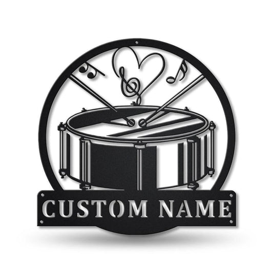 Personalized Snare Drum Monogram Metal Sign Art, Custom Snare Drum Monogram Metal Sign, Birthday Gift - metal sign