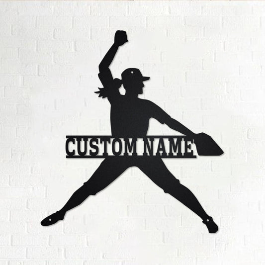 Custom Girl Solfball Metal Wall Art, Personalized Girl Solfball Name Sign Decoration For Room, Girl - metal sign