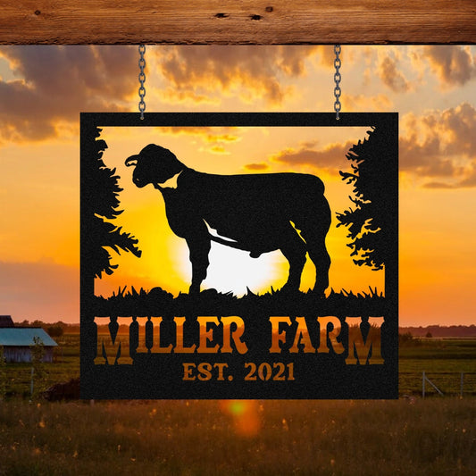 Personalized Metal Farm Sign Dorper Sheep, Metal Laser Cut Metal Signs Custom Gift Ideas - 8 inches - metal sign