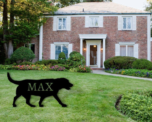 Golden Retriever Name Sign Front Yard Dog Sign Front Yard Sign Golden Retriever Metal Sign Dog Sign Dog Lover Sign Gift For Pet Owner