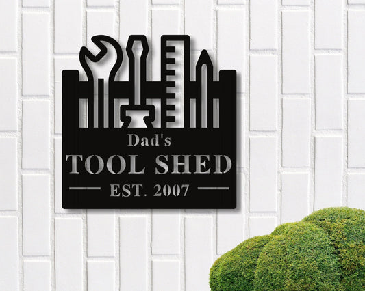 Fathers Day Gift Personalized Sign Outdoor Decor Tool Shed Gift For Dad Gift For Him Gift For Her Custom Metal Garage Sign