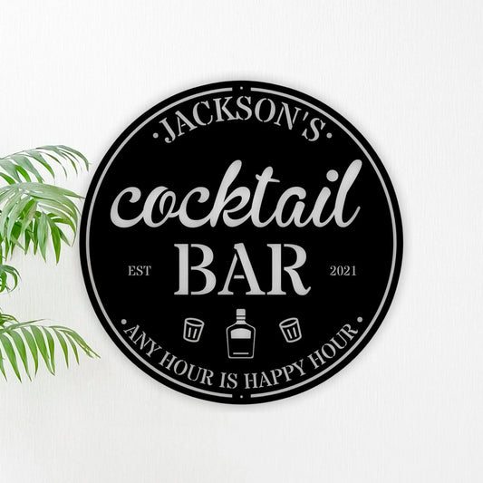 Cocktail Bar, Bar Signs, Personalized Bar Sign, Personalized Signs, Bar Decor, Man Cave, Metal Sign, Father's Day Gift, Custom Bar Sign Laser Cut Metal Signs Custom Gift Ideas